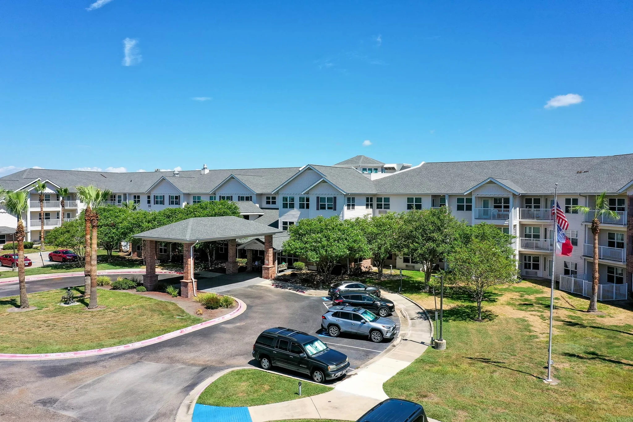 Aerial view, entrance Corpus Christi